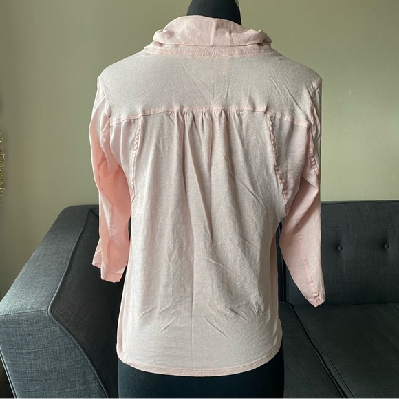 Anthropologie Pink Tie-Front Blouse - Picture 6 of 10